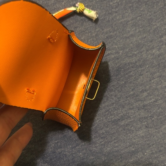 Orange Mini Bag with Gold Keychain - Picture 2 of 5